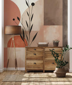 Modern Abstract Geometric Terracotta Wallpaper: Peel and Stick Wall Mural - View 2