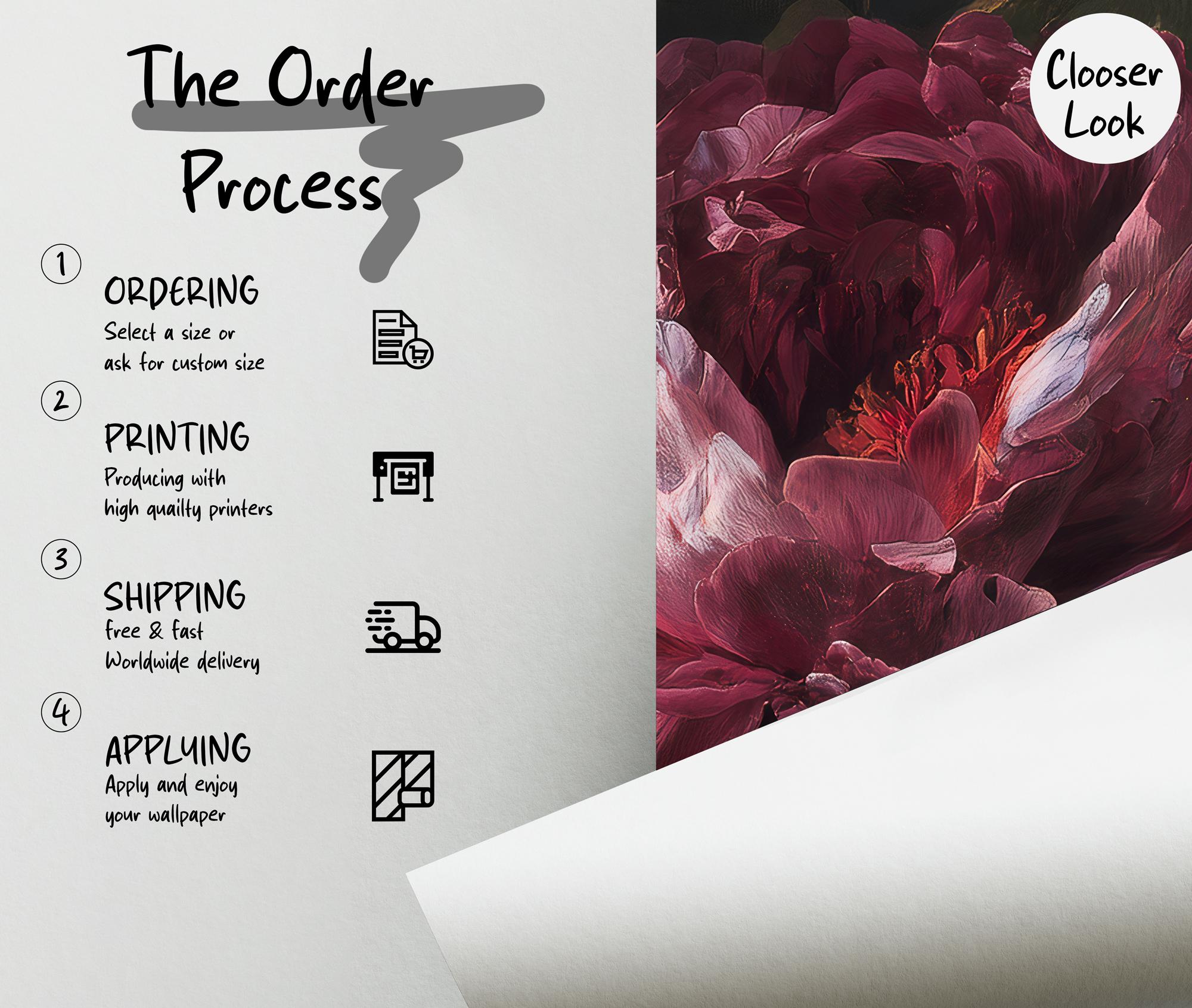Moody Peony Floral Wallpaper: Dark Vintage Flower, Botanical Peel and Stick Wall Mural - View 5