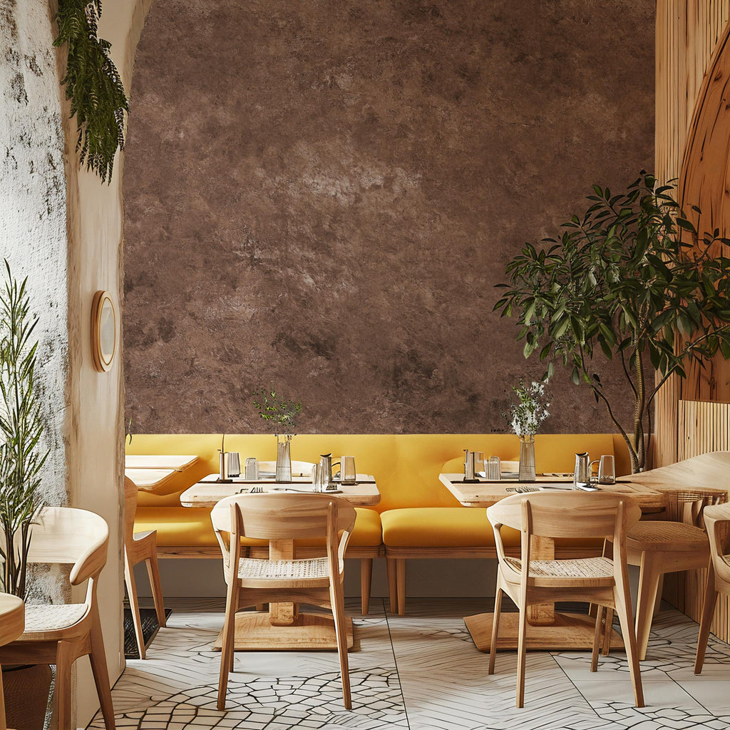 Brown Concrete Texture Wallpaper: Industrial Peel and Stick Wall Mural - View 3