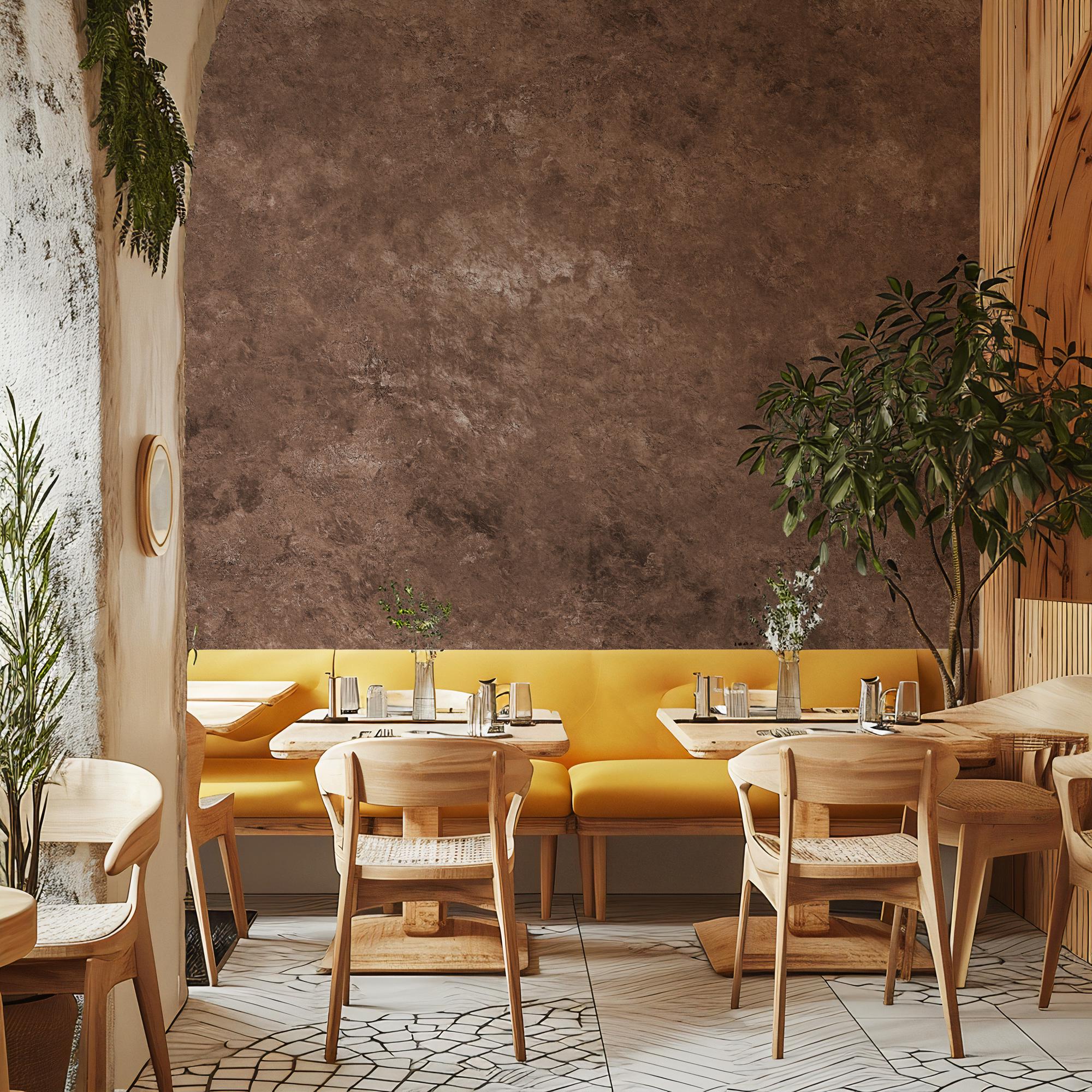 Brown Concrete Texture Wallpaper: Industrial Peel and Stick Wall Mural - View 3