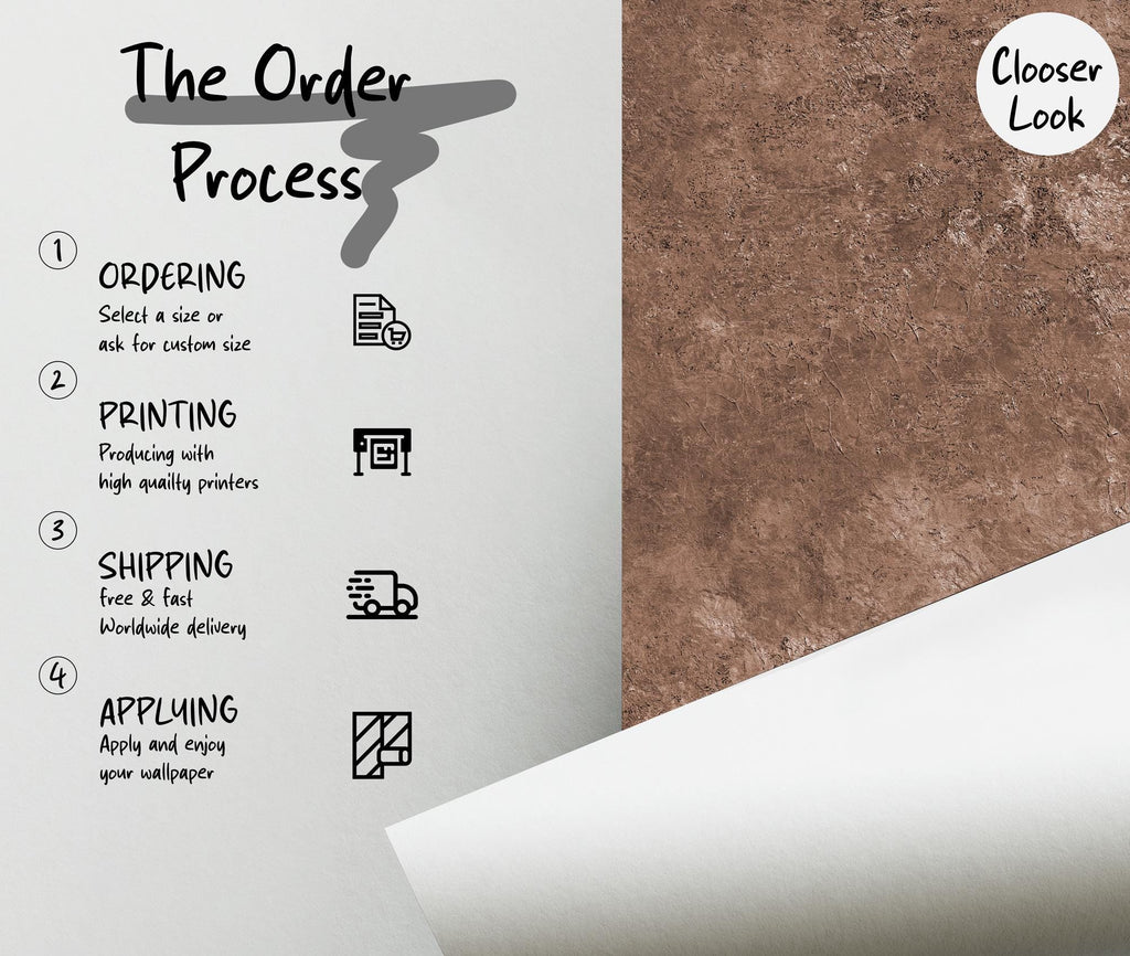Brown Concrete Texture Wallpaper: Industrial Peel and Stick Wall Mural - View 5