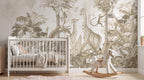 Brown & Ivory Safari Wallpaper Peel and Stick, Kids Room Decor - View 4