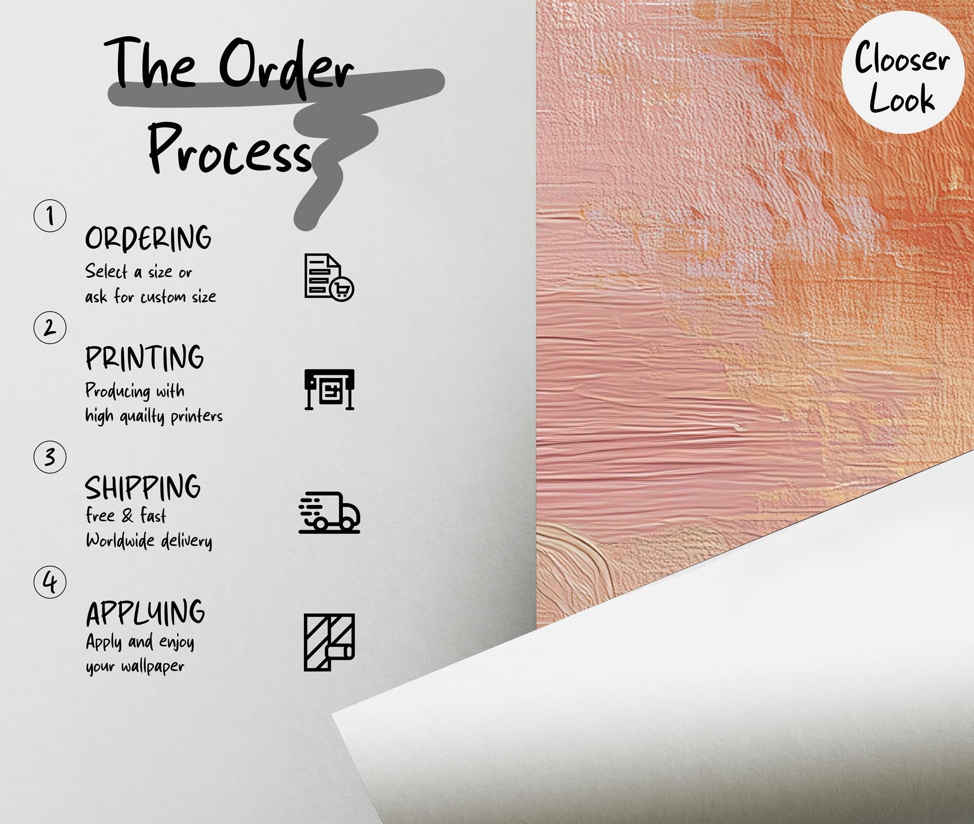 Blush Pink Wallpaper: Textured Peel and Stick Wall Mural - View 9