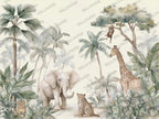 Safari Animals Nursery Wallpaper: Jungle Peel and Stick Wall Mural - View 6