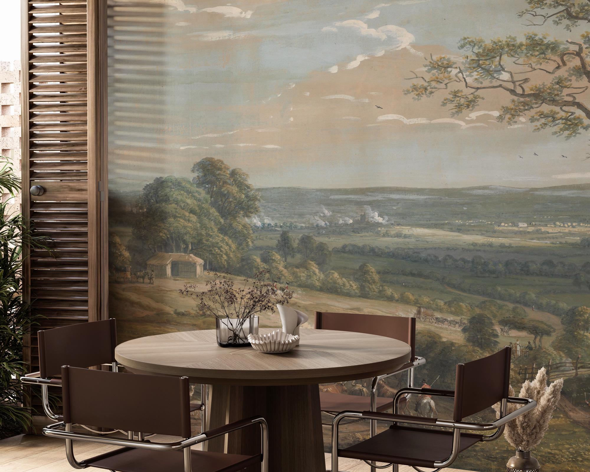 Vintage Countryside Peel and Stick Wallpaper, Landscape Wall Mural - View 2