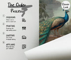 Peacock Garden Landscape Wallpaper: Vintage Floral Peel and Stick Wall Mural - View 5