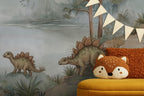 Dinosaur Nursery Wallpaper: Mountain Landscape Peel and Stick Wall Mural - View 4