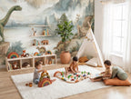 Dinosaur Nursery Wallpaper: Mountain Landscape Peel and Stick Wall Mural - View 2