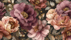 Vintage Dark Floral Peony Wallpaper: Peel and Stick Wall Mural - View 6
