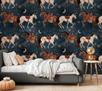 Unicorn Horse Kids Wallpaper with Stars and Moon: Peel and Stick Wall Mural - View 2