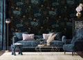 Dark Floral Peel and Stick Wallpaper: Moody Botanical Mural
