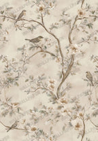 Vintage Floral Bird Wallpaper: Peel and Stick Wall Mural - View 6