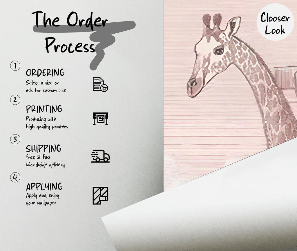 Safari Animals Nursery Wallpaper: Peel and Stick Wall Mural - Custom Size - View 5