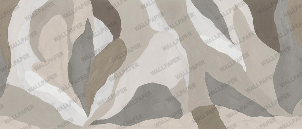 Neutral Abstract Modern Wallpaper: Peel and Stick Wall Mural - View 6