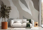 Neutral Abstract Modern Wallpaper: Peel and Stick Wall Mural - View 3