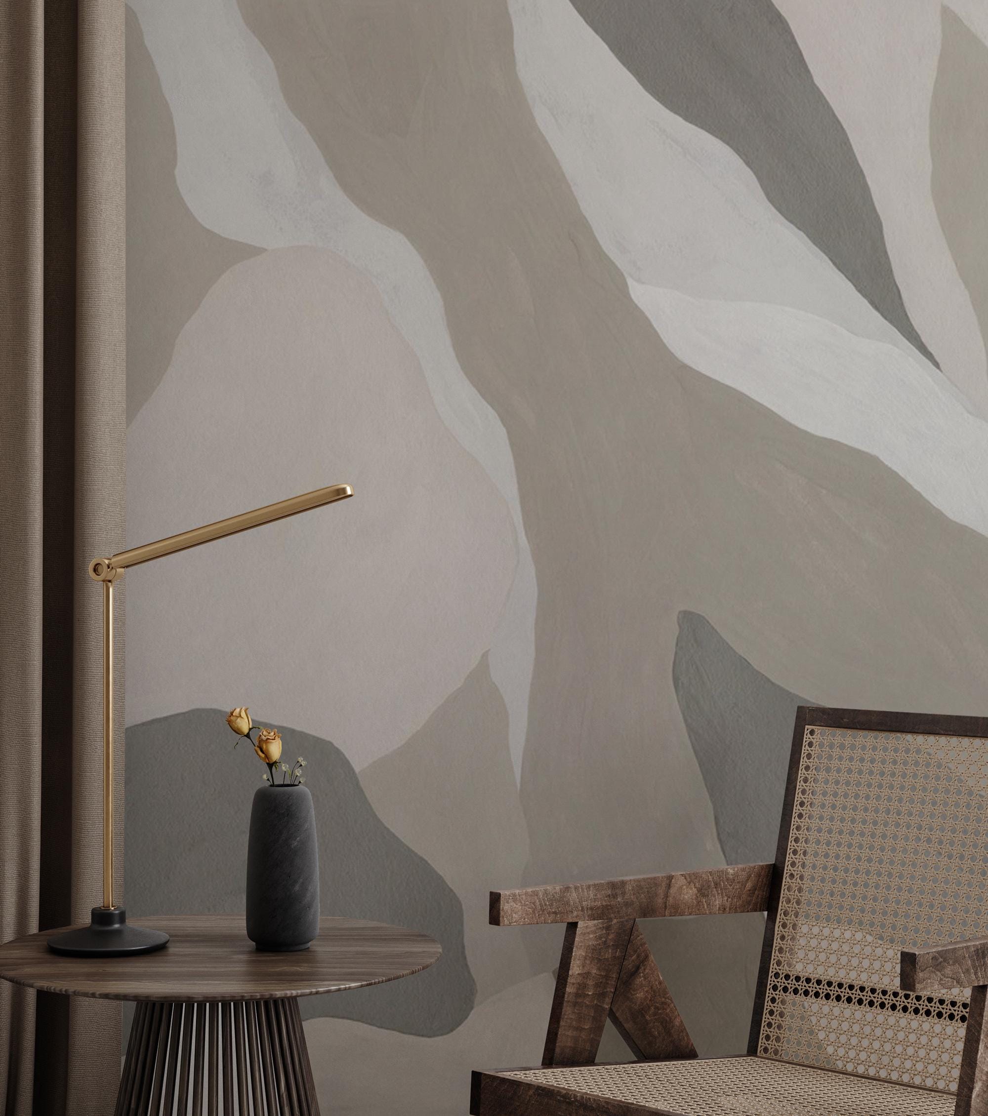 Neutral Abstract Modern Wallpaper: Peel and Stick Wall Mural