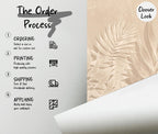 Beige Tropical Leaf Wallpaper: Peel and Stick Wall Mural - View 5