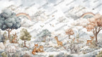 Safari Animals Rainbow Nursery Wallpaper: Custom Size, Peel and Stick Wall Mural - View 5