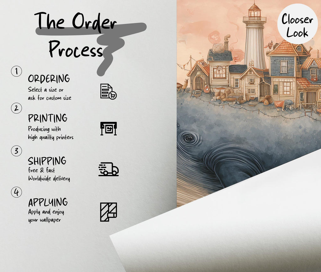 Fantasy Flying Whale Kids Room Wallpaper: Peel and Stick Wall Mural - Custom Size - View 5