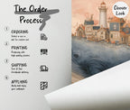 Fantasy Flying Whale Kids Room Wallpaper: Peel and Stick Wall Mural - Custom Size - View 5