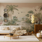 Tropical Jungle Landscape Walpaper: Peel and Stick Wall Mural