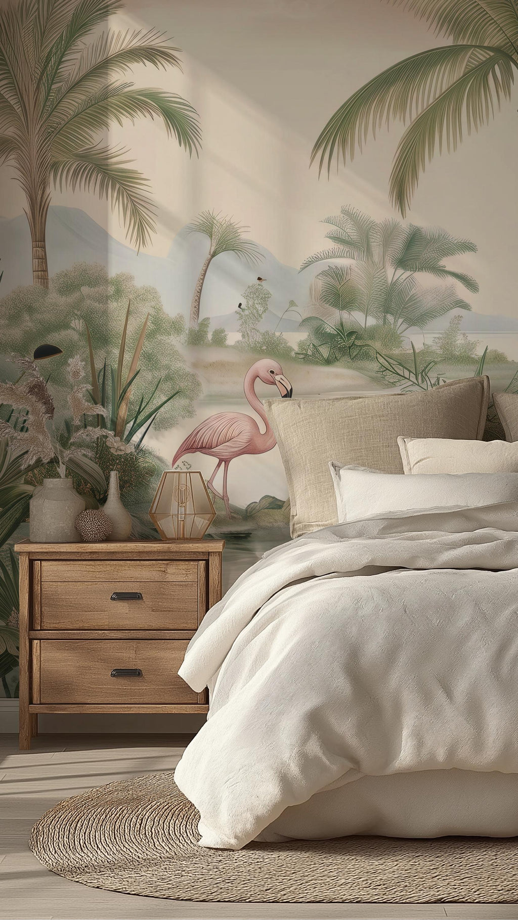 Tropical Jungle Landscape Walpaper: Peel and Stick Wall Mural - View 3