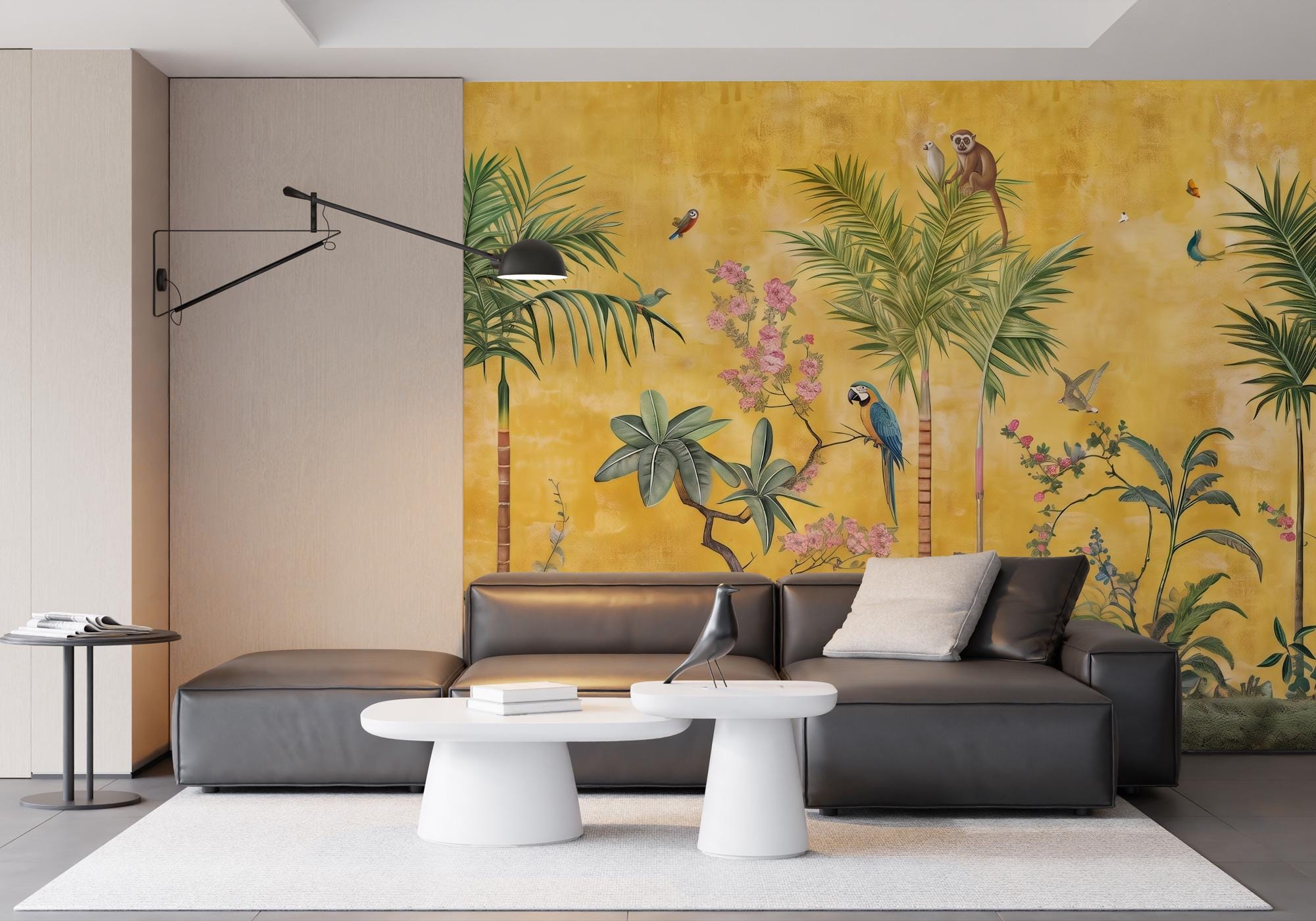 Tropical Jungle Animals Wallpaper: Peel and Stick Wall Mural - View 5