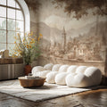Vintage Italian Landscape Wall Mural: Countryside Peel and Stick Wallpaper