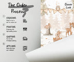 Woodland Animals Nursery Wallpaper: Custom Size, Peel & Stick Wall Mural - View 5