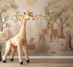Woodland Animals Nursery Wallpaper: Custom Size, Peel & Stick Wall Mural - View 2