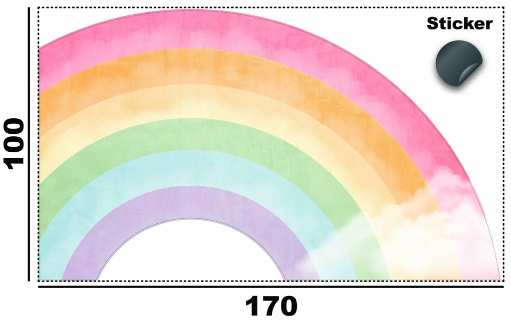 Rainbow Nursery Wallpaper, Kids Room Peel and Stick Wall Art - View 7