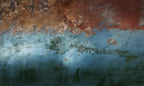 Rust Brown & Blue Concrete Texture: Industrial Grunge Wall Mural - Peel and Stick - View 5