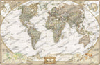 Vintage World Map Wallpaper: Peel and Stick Wall Mural - View 5