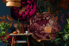 Dark Peony Floral Wallpaper: Bold Boho Wall Mural, Peel & Stick - View 4