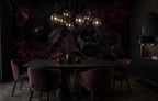 Dark Floral Wallpaper: Black Rose Wall Mural, Peel & Stick - View 2