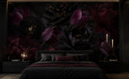 Dark Floral Wallpaper: Black Rose Wall Mural, Peel & Stick - View 4