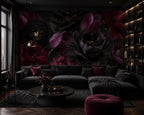 Dark Floral Wallpaper: Black Rose Wall Mural, Peel & Stick
