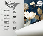 Dark Floral Peel and Stick Wallpaper, Botanical Wall Mural, Vintage Leaves Removable Wallpaper - View 2
