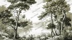 Vintage Forest Peel and Stick Wallpaper, Scenic Landscape Wall Mural, Nature Removable Wallpaper - View 2