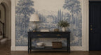 Vintage Toile Peel and Stick Wallpaper, Blue Scenic Wall Mural - View 3