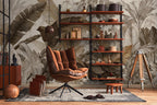 Tropical Leaf Peel and Stick Wallpaper, Boho Jungle Wall Mural, Neutral Botanical Removable Wallpaper - View 3