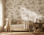 Safari Toile Peel and Stick Wallpaper, Jungle Animal Wall Mural, Removable Wallpaper - View 4