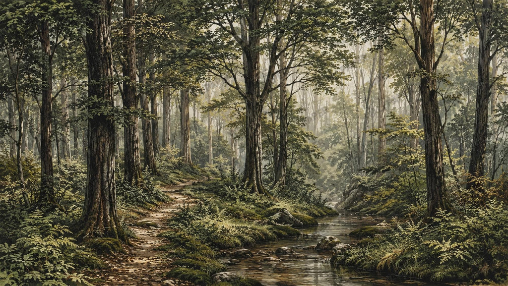 Woodland Wallpaper, Forest Path Mural, Scenic Nature Decor, Custom Size - View 2