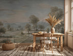Vintage Landscape Wallpaper - French Countryside Wall Mural - Custom Size Wallpaper