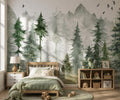 Forest Peel and Stick Wallpaper, Woodland Wall Mural, Kids Room Decor