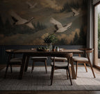 Red Crowned Crane Wallpaper - Woodland Mountain Wall Mural-Size Wallpaper - View 3