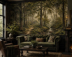 Woodland Wallpaper, Forest Path Mural, Scenic Nature Decor, Custom Size - View 3