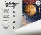 Galaxy Themed Wallpaper; Sky Wall Mural Decorated with the Moon and Stars, Peel and Stick - View 5