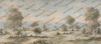 Vintage Landscape Wallpaper - French Countryside Wall Mural - Custom Size Wallpaper - View 3