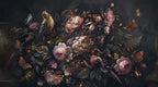 Dutch Master Floral Wallpaper - Moody Botanical Wall Mural - Dark Academia Home Decor - Custom Size - View 2